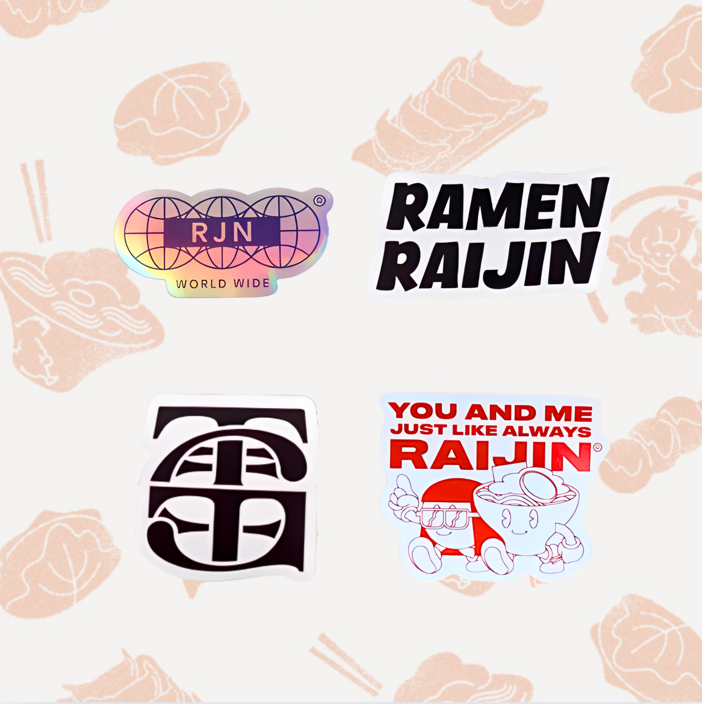 RAMEN RAIJIN Sticker Set (4 Pieces)